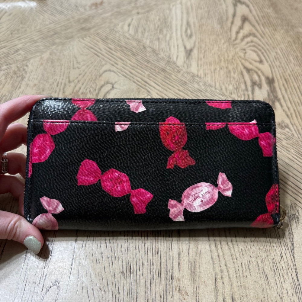 Kate Spade Black Candy Continental‎ Large Zip Around Wallet